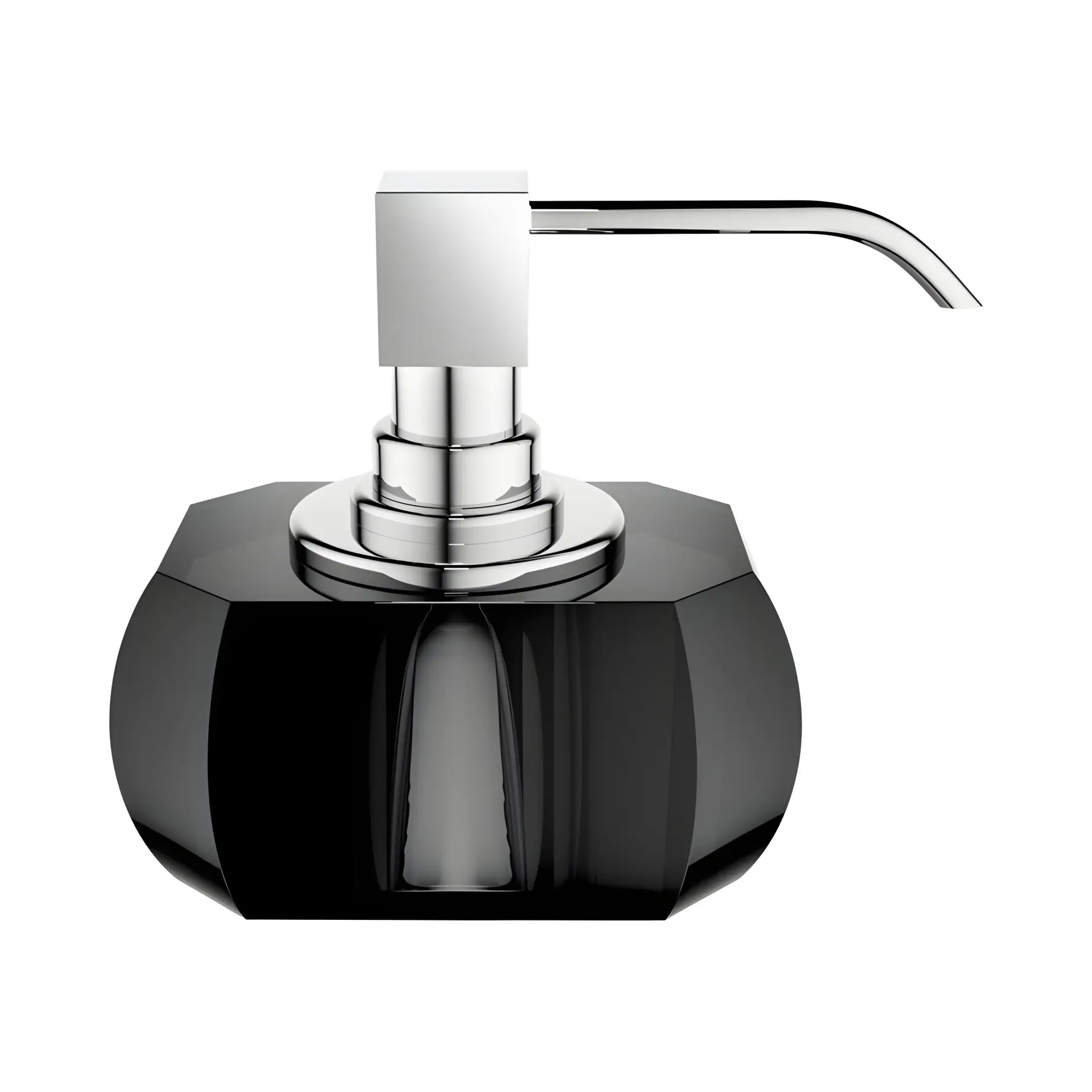 Дозатор для рідкого мила Kristall, антрацит (скло чорне)/хром