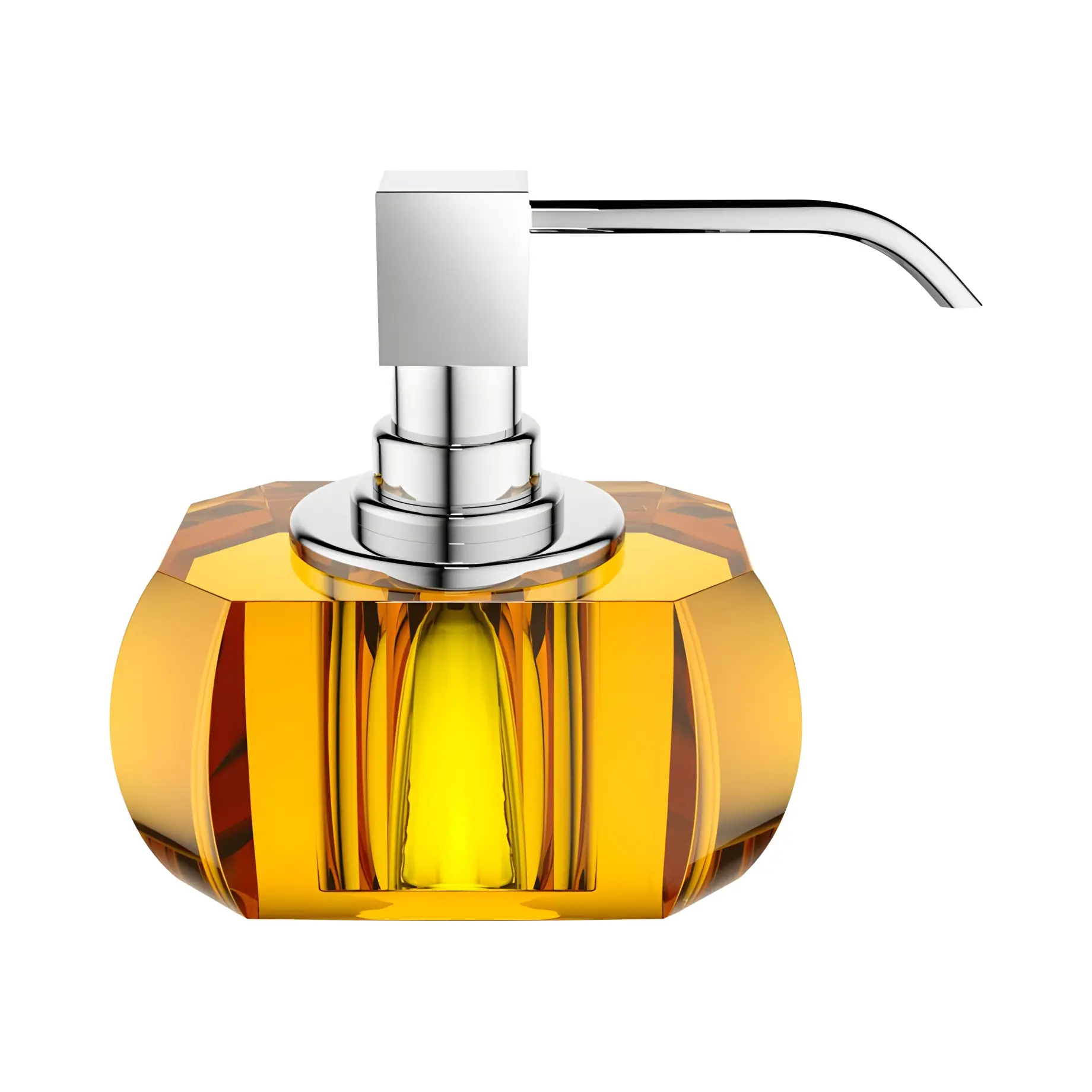 Дозатор для рідкого мила Kristall, скло янтарне/хром