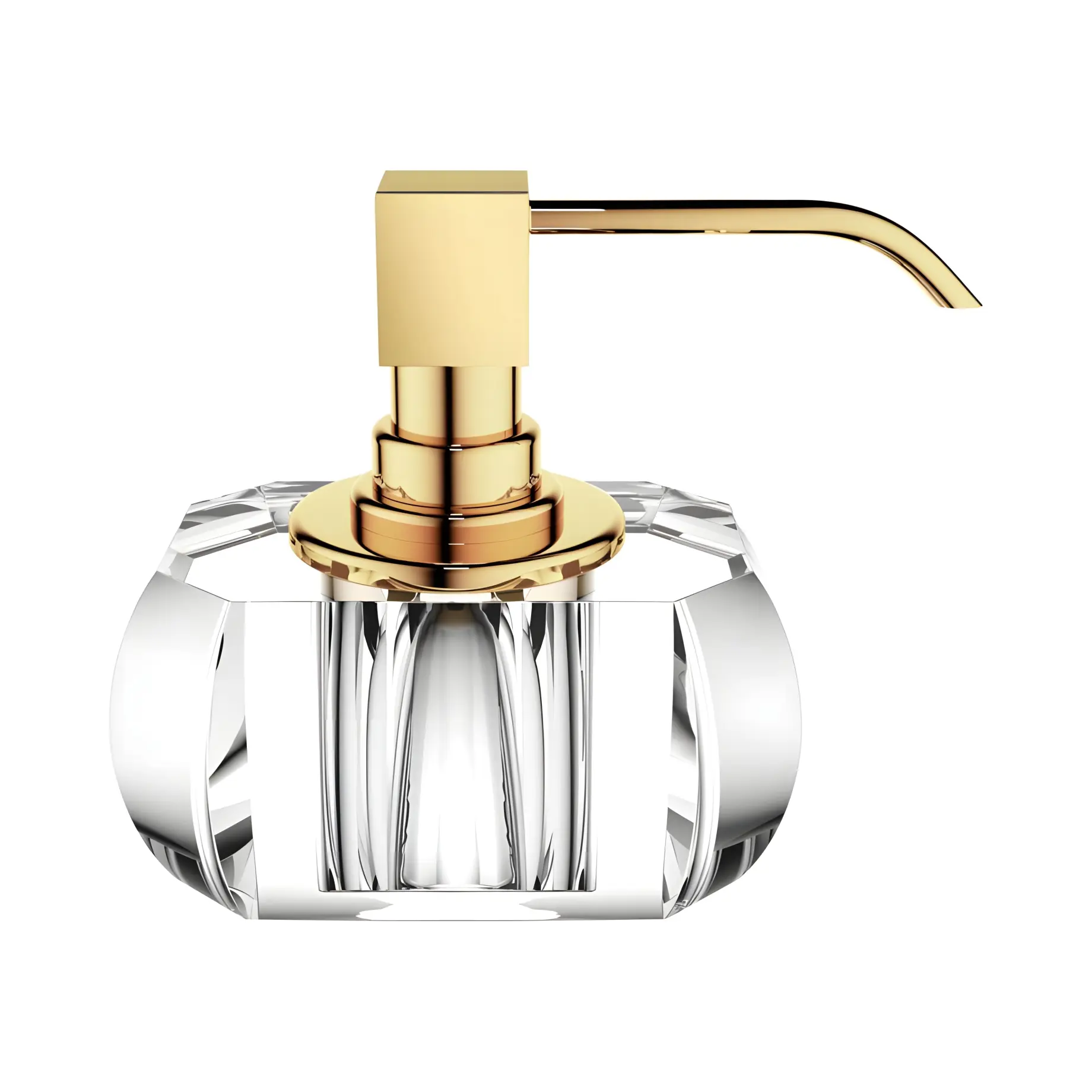 Дозатор для рідкого мила Kristall, скло прозоре/золото