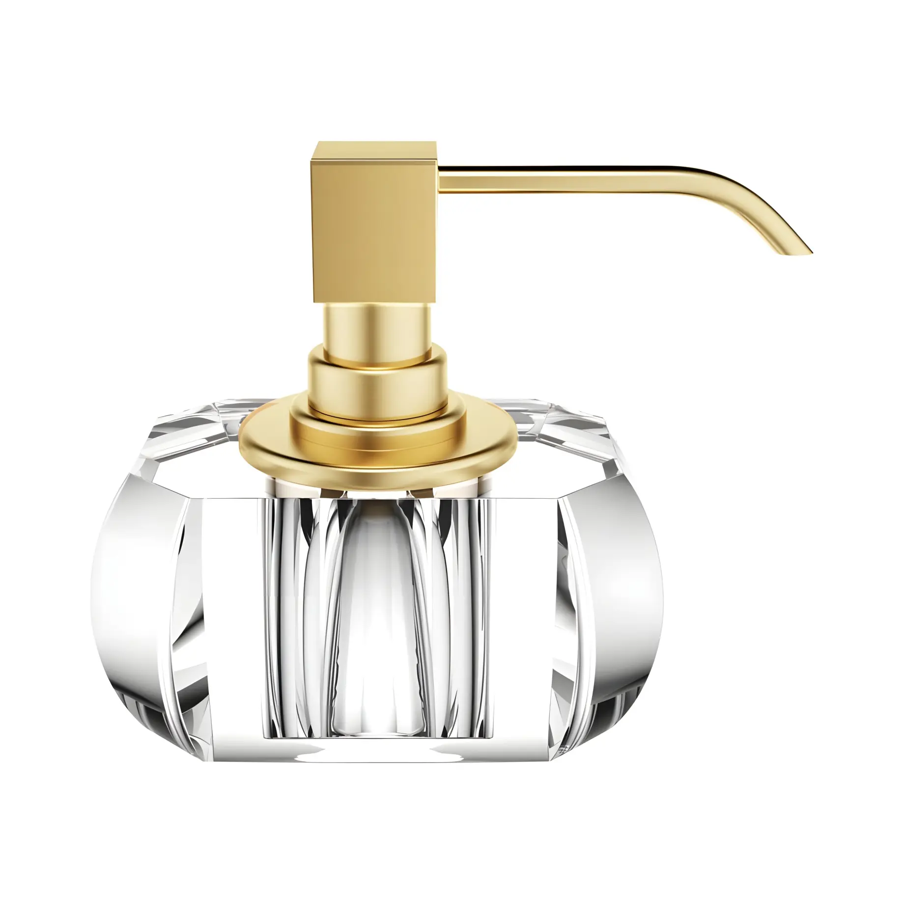 Дозатор для рідкого мила Kristall KR SSP, прозоре скло / золото матове