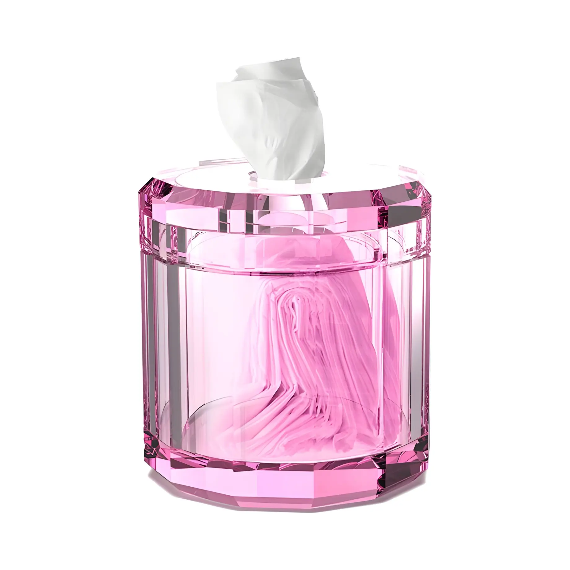 Контейнер для серветок Kristall, рожеве скло