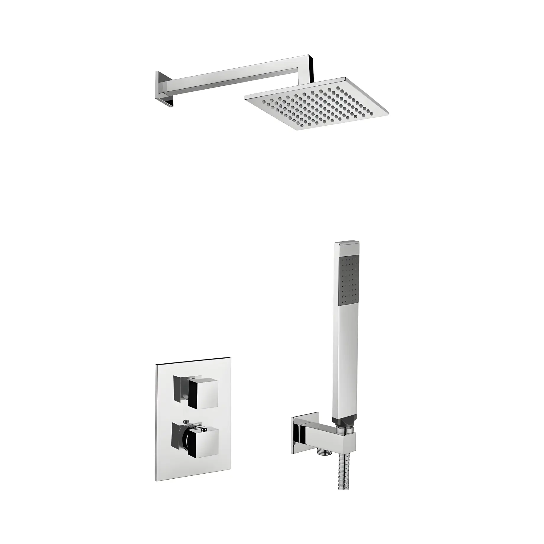 Душова система  Shower прихованого монтажу на 2 споживача верхній душ 200х200 мм