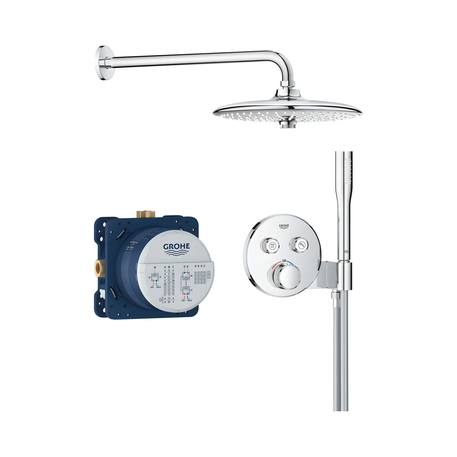 Душова система прихованого монтажу з термостатом Grohtherm SmartControl з Euphoria 260