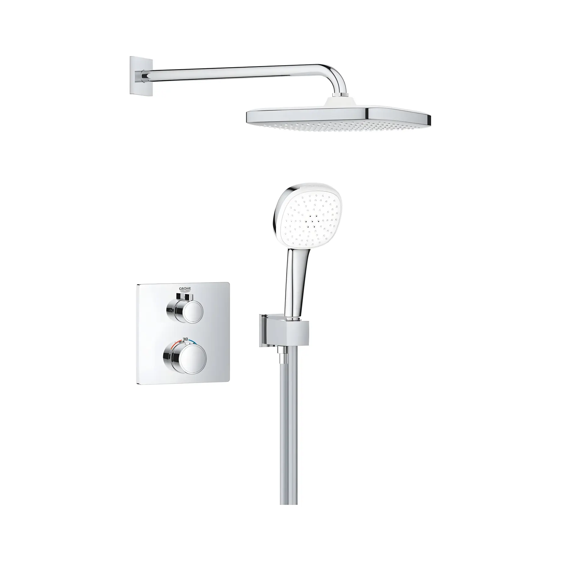 Душова система з термостатом прихованого монтажу Grohtherm з Tempesta 250 Cube